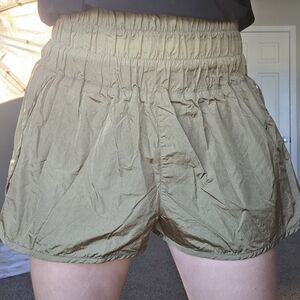 FP Movement Olive Green Swim Shorts | Size L | High Waist | Elastic Waist